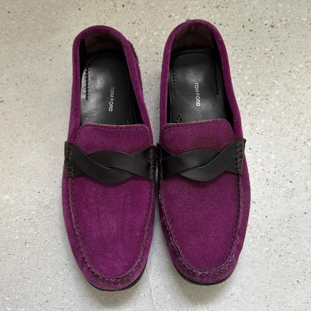 Tom Ford Men's Rich Purple Suede Loafers